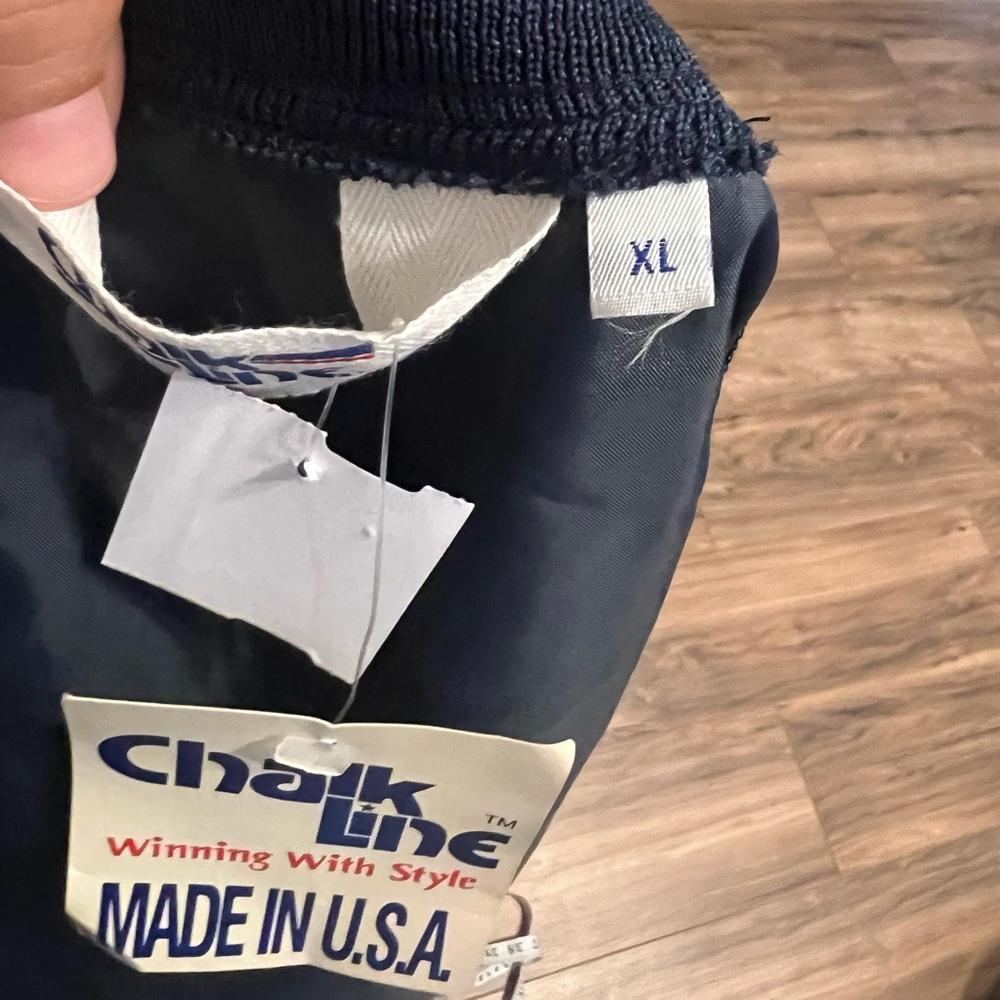 Vintage Chalk Line Golden Flake Jacket XL Navy Varsity Snap Windbreaker - Picture 9 of 11